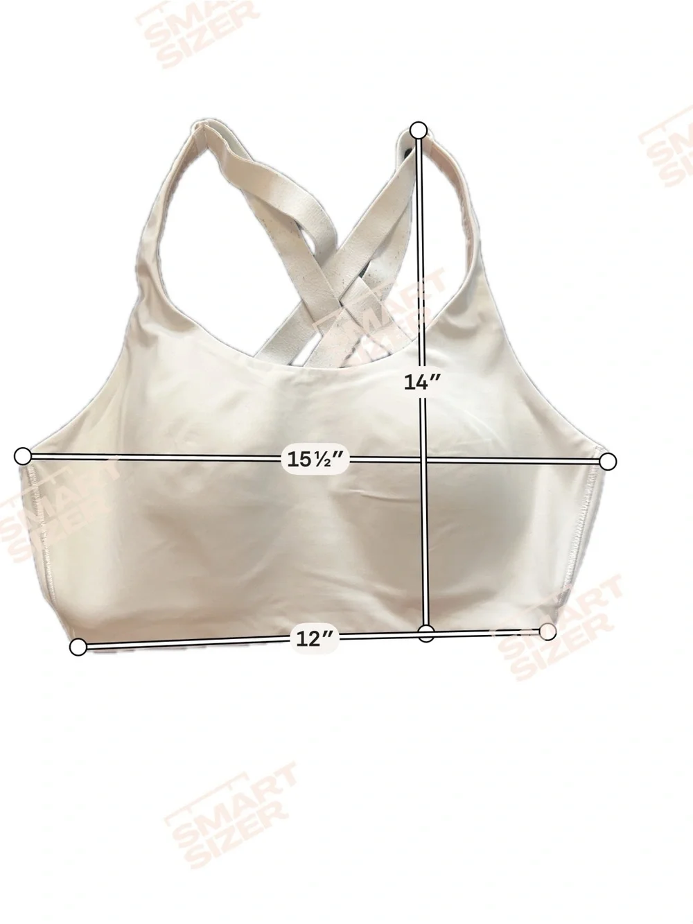 Lululemon Energy Bra White Cross Back Sports Bra 38C Medium Support